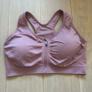 Women's Zip Front Sports Bra Wireless Post-Surgery Bra Active Yoga Sports Bras